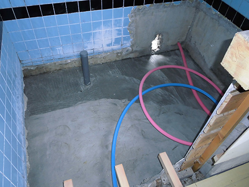 浴室リフォーム 壁の施工