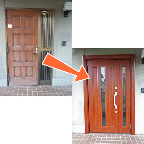 玄関リフォーム・段差を降らして昇降しやすく